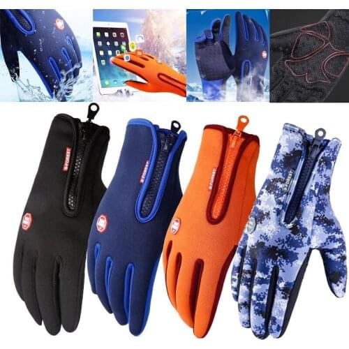 Winter Ski Mens Gloves Women Fashion Black Cycling Warm Windproof Waterproof Touch Screen Gloves Ladies Non-Slip Riding Gloves