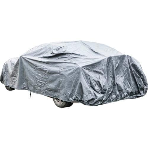 2-Layer Waterproof Full Car Cover Anti-snow Ice Sand Sun Ultraviolet Outdoor for 99% Universal Car Silver Grey Car Clothing