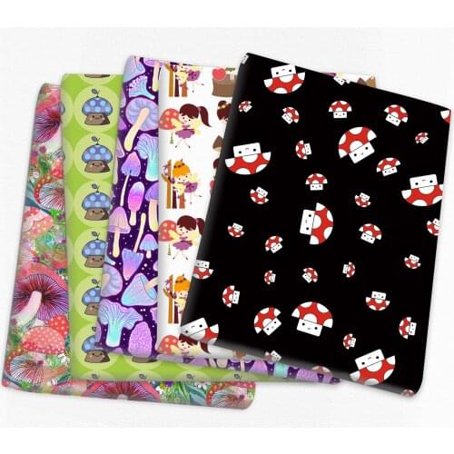 50*145cm Patchwork Mushroom Polyester Cotton Fabric for Tissue Sewing Quilting Fabrics Needlework Material DIY Handmade,c17407