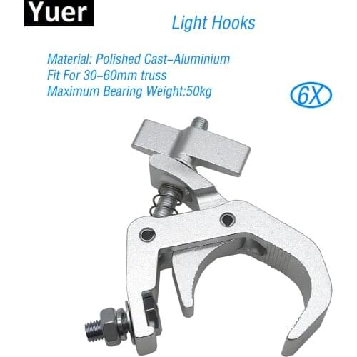 6Pcs/Lot Aluminum LED Stage Light Hook Load Bearing 150kg For Club Bar KTV DJ Disco Light Par Moving Head Stage Light Hooks