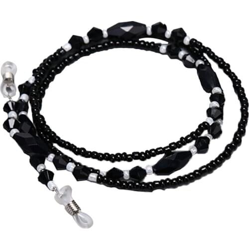 70cm Womens fashion black Beaded Eyeglass Eyewears Sunglasses Reading Glasses Chain Cord Holder neck strap Rope 4styles