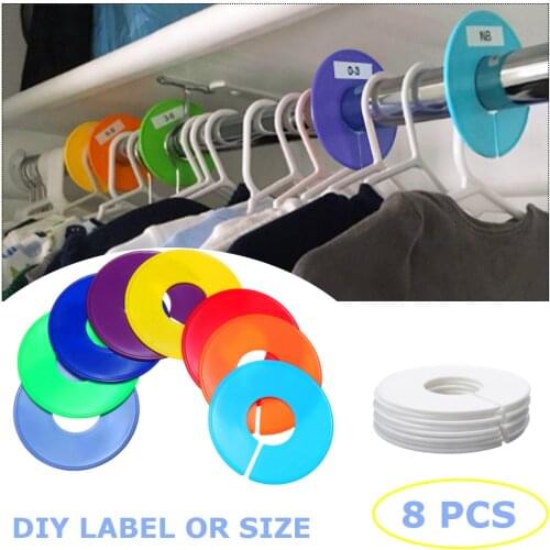 8pcs DIY Baby Clothing Size Dividers Plastic Clothe Marking Ring Size Dividers Garment Size Tags Round Hangers Rack