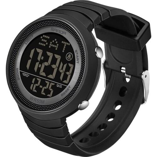 SANDA Mens Outdoor Sports Watches LED Display Digital Clock Man Shockproof Waterproof Countdown Wristwatch Relogio Masculino