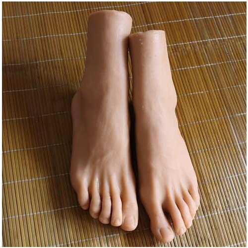 Sexy TPE High quality real male Foot mannequin bones Silicone Photography Silk Stockings Jewelry Model soft Silica gel 1PC C734
