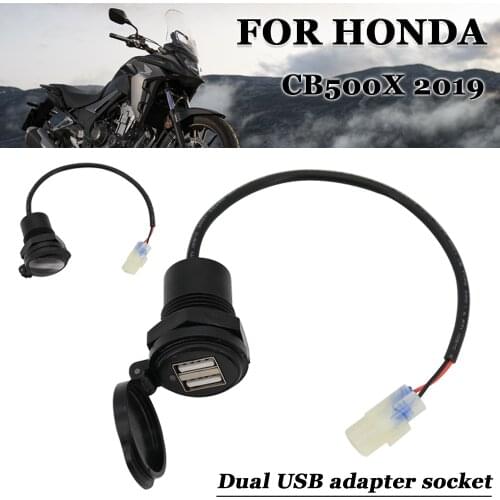 For Honda CB500 X 2019 Socket Splitter USB Charger Cover Car Charger with Led Light Power Adapter Motorcycle Socket Mount