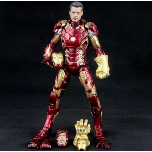 Disney Marvel Classic Iron Man Mk6 Mk43 Movie Action Figure Anime The Avengers Movable Joint Collection Model Toys Kids Gifts
