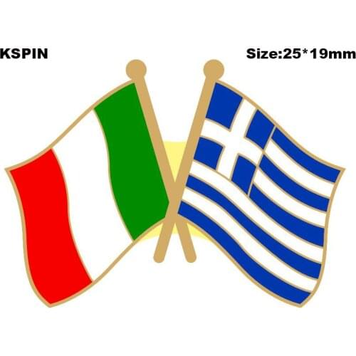 Italy & Greece Friendship Flag Lapel Pin Friendship Flag Badge Flag pin