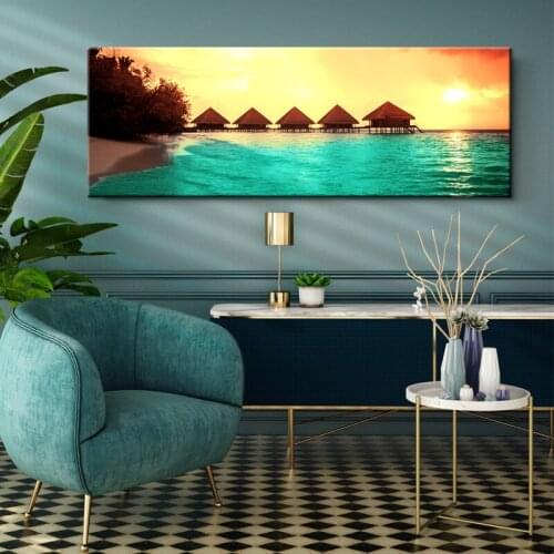 Modern Canvas Prints Artwork Seascape Sailboat Sea Photo Paintings Canvas Wall Art Decor for Living Room Home Decor