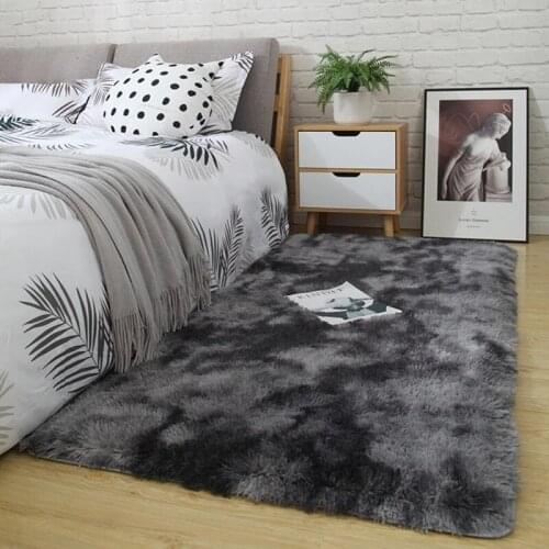Ins nordic grey living room coffee table carpet Modern Shaggy Bedroom Carpet Sofa Coffee Table Plush Rug Children crawling mat