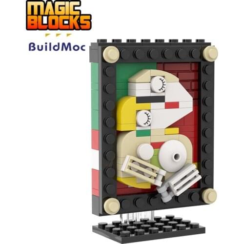 MOC Diy Pixel Art Dream Painting Famous Painter Van Gogh Hanging Painting Model Building Block Educational Toy Children