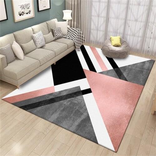 Fashion Nordic Style Heavy Metal Wind Powder Black Geometric Bedroom Living Room Floor Mat Carpet Customization