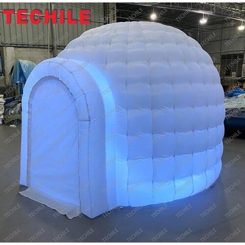 Outdoor event inflatable igloo dome tent customized inflatable wedding tent with led light
