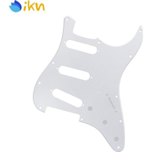 New SSS 11 Holes Electric Guitar Pickguard Pick Guard Scratch Plate Strat White 1Ply fit ST FD