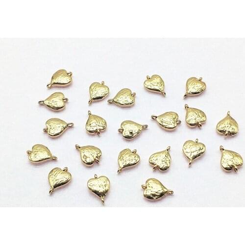 New arrival! 10x7mm 50pcs Plating Real gold Heart Shape Connector For Earring DIY parts,Jewelry Accessories Findings & Component