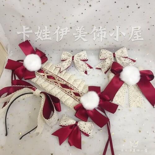 New Year Lolita Popcorn Hair Band Can Take a Body-shape Division/in Fog Poem PURE Cotton Lace Hair Band Small Things