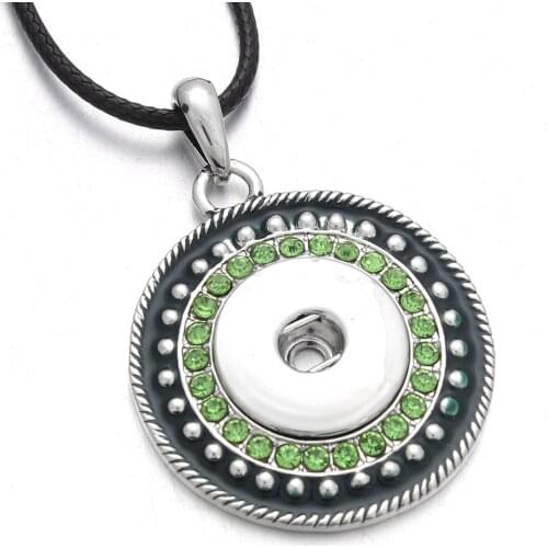 New Snap Jewelry Crystal Necklace Pendants Snap Button Necklace with Chains fit 18mm Snap Button Jewelry For Women