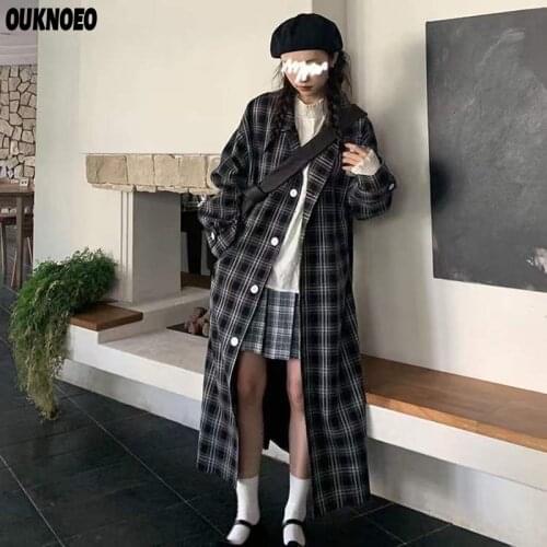 OUKNOEO Women's Plaid Coats