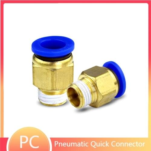 1pcs PC 4MM-14mm Pneumatic Quick Connector Hose Tube Air Fitting 1/4" 1/8" 3/8" 1/2"BSPT Male Thread Pipe Coupler