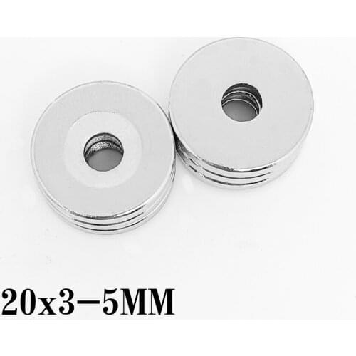 2/5/10/15/20/50PCS 20x3-5 Countersunk Round Search Magnet 20*3 With Hole 5mm Disc Permanent Neodymium Magnet 20x3-5mm 20*3-5