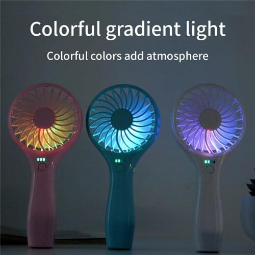 Handheld USB Fan Cooling Mini Fan 3 Speed Air Cooler Fan LED Light For Car Home Y98B 100% Brand New And High Quality Practical