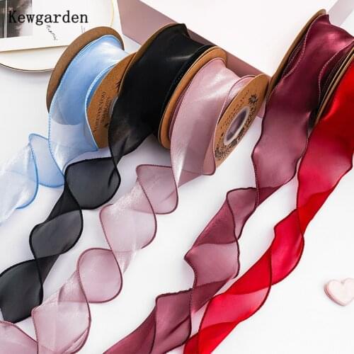Kewgarden Shining Voile Ribbon 2" 50mm DIY Hairbow Hairpin Accessories Handmade Tape Gift Flower Packing Riband 10 Yards