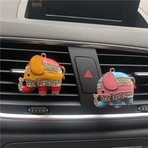 Lovely colour Elephant Style Automobile perfume accessories Metal Elephant Lady Car Air Fresh Perfume Ornaments