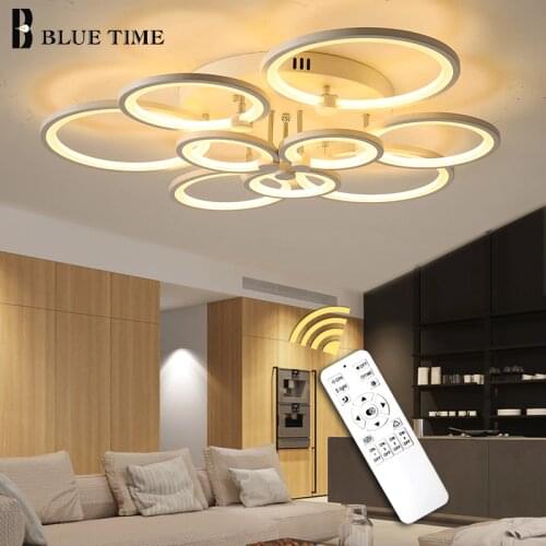 Modern LED Chandelier Lighting Luminaires Living Room Bedroom Dining Room Black&White Modern LED Chandelier Fixtures AC110-220V