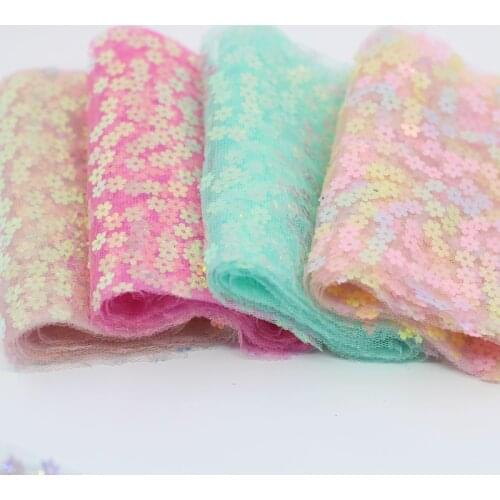 1meter 12cm Plum Blossom Glitter Sequin Tulle Ribbon Paillette Embroidered Ribbon DIY Tutu Skirt Gift Wedding Party Home Decor