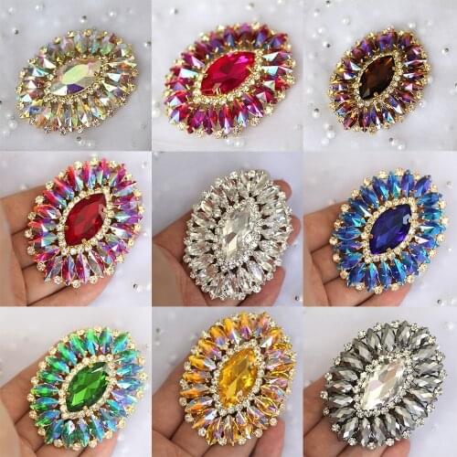 9 colors Oval shape crystal AB white red sew on rhinestone glass rhinestone applique DIY wedding dress party dress decorstion