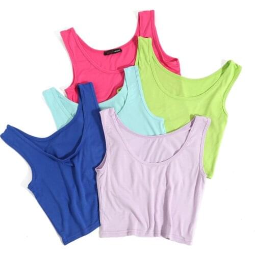 High Quality Summer Tank Top for Women Camisole Cotton Slim Ladies Thin Vest Strappy Bralette Sexy Women Short Soft Tops