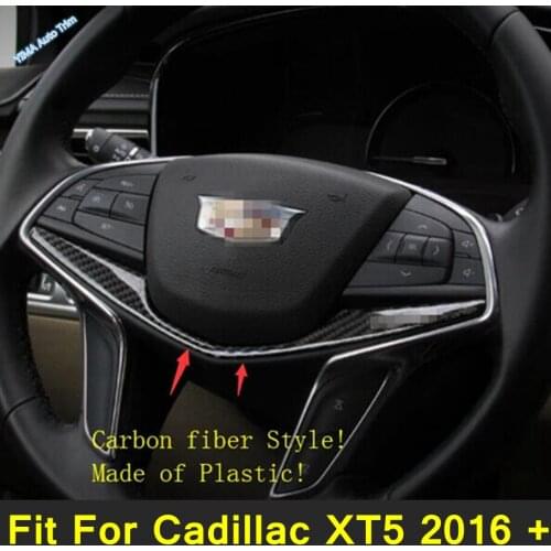 Lapetus Auto Steering Wheel Gear Shift Paddles Cover Trim Plastic Fit For Cadillac XT5 2016 - 2021 Carbon Fiber Interior Parts