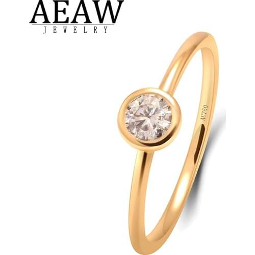 10K Yellow Gold DEF Color VVS1 Round Brilliant Cut 0.3carat 4.0mm Moissanite Dairly Ring Fine Jewelry for Women Gift