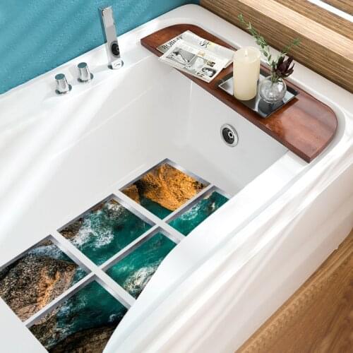 6pcs 3D Antiskid Bathtub Appliques Bath Sticker Bathroom Decal PVC Mural anti-slip Waterproof Home Decoration