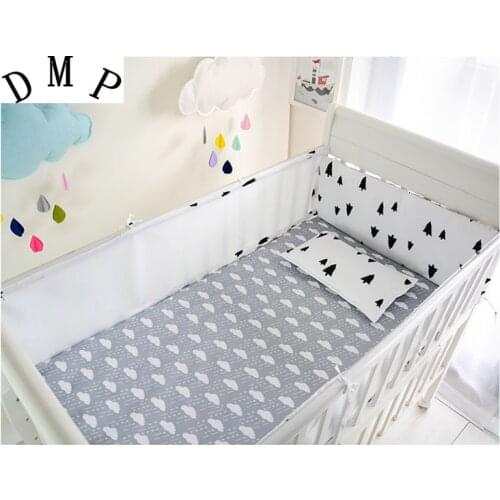Promotion! 5PCS Mesh infant baby bedding nursery set,cot bedding set bumper crib set Bed Set,include(4bumpers+sheet)