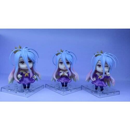 Anime 3pcs/set NO GAME No LIFE Game of Life Shiro Q Ver. PVC Action Figure Model Cute Small Car Decoration Collectible Toys Gift