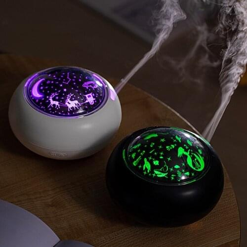 Aromatherapy Diffuser USB Essential Oil Diffuser Air Humidifier with Colorful Projection Lamp Ultrasonic Mist Aroma Diffusor