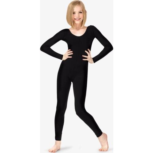 Girls ballet unitards dance bodysuit for kids body tights Gymnastics Long Sleeve Catsuit leotard nylon unitards zentai for girls