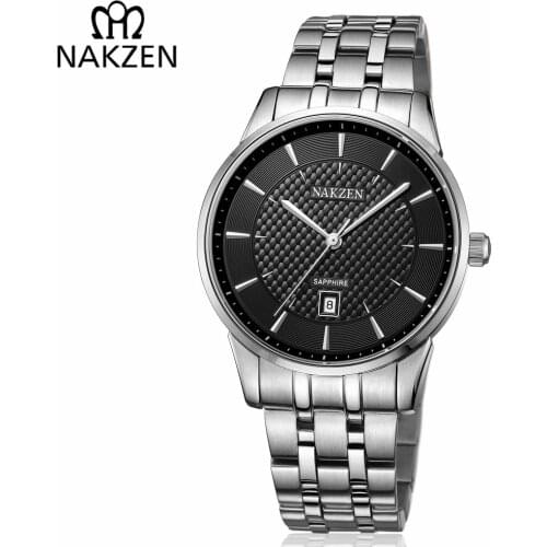 NAKZEN Top Luxury Brand Mens Watches Man Waterproof Stainless Steel Quartz Watch Male Business Classic Clock Relogio Masculino