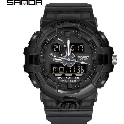 2021 SANDA Design Men Watches Sports Military Waterproof Watch Analog Digital Watch Clock Casual Wristwatch Relogio Feminino 778