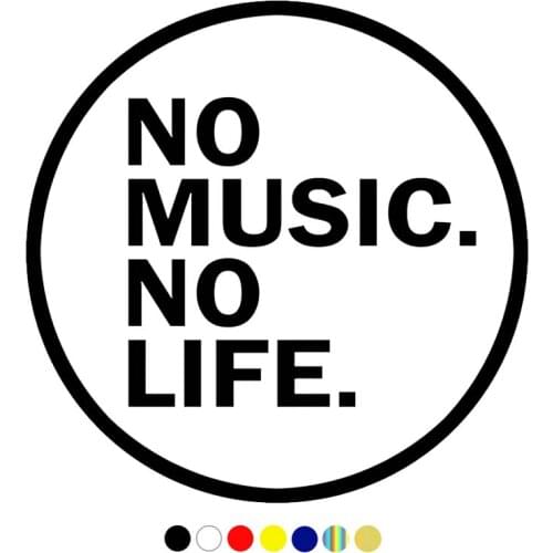 CS-982#15*15cm NO MUSIC NO LIFE funny car sticker vinyl decal silver/black for auto car stickers styling car decoration