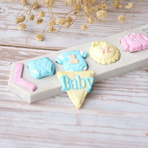 Infant Clothes Shape Silicone Mold Sugarcraft Fondant Cake Decorating Chocolate Baby Shower Party Cake Lovely Infant Dress Mould