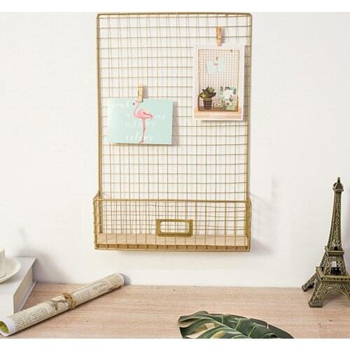 DIY Memo Board Wall Decor Mesh Living Room Office Storage Shelf Home Iron Grid Bedroom Photo Display Panel Hanging