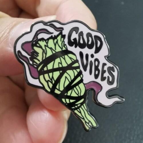 Sage enamel pin