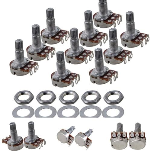 B500k 18mm Electric Guitar Control Potentiometer Shaft Pack of 10