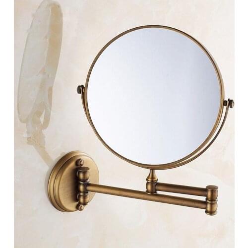 Make up mirror copper cosmetic mirror wall mounted, Antique bathroom/bedroom double-sided mirror beauty mirror, Free shipping