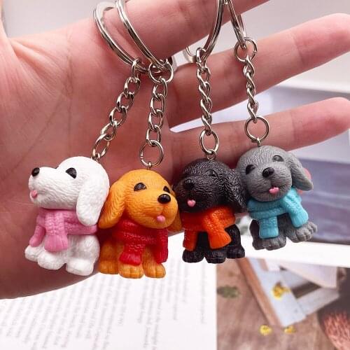 Fashion Punk French Bulldog Keychain Cute Cartoon Silicone Dog Key Chain Ring Pendant Men Women Couple Key Holder Trinket Gift