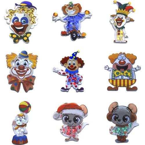 Cartoon Joker Character DIY Quicksand Acrylic Planar Resin Sew Art Bows Gift Party Crafts Accessories,10Yc17618