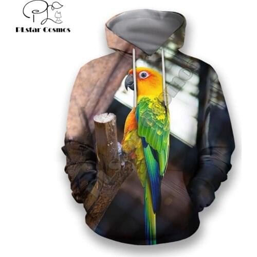 Animal Love Parrot 3D All Over Printed Mens autumn Hoodie Harajuku Unisex Casual Pullover Streetwear Jacket Tracksuits DK236