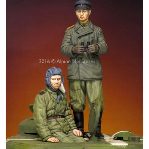 NEW 1/35 WW2 Soviet tank crew 2 people WWII Resin Model Kit figure Free Shipping
