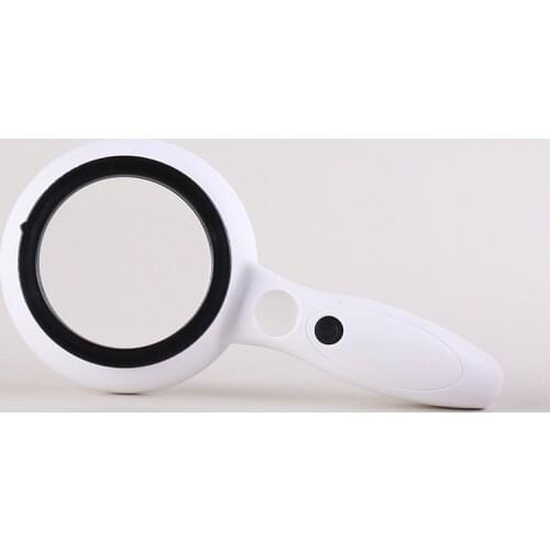 New 2.5 Times 5 Times Double Lens Elderly Reading HD Handheld Magnifying Glass with 9 LED Light